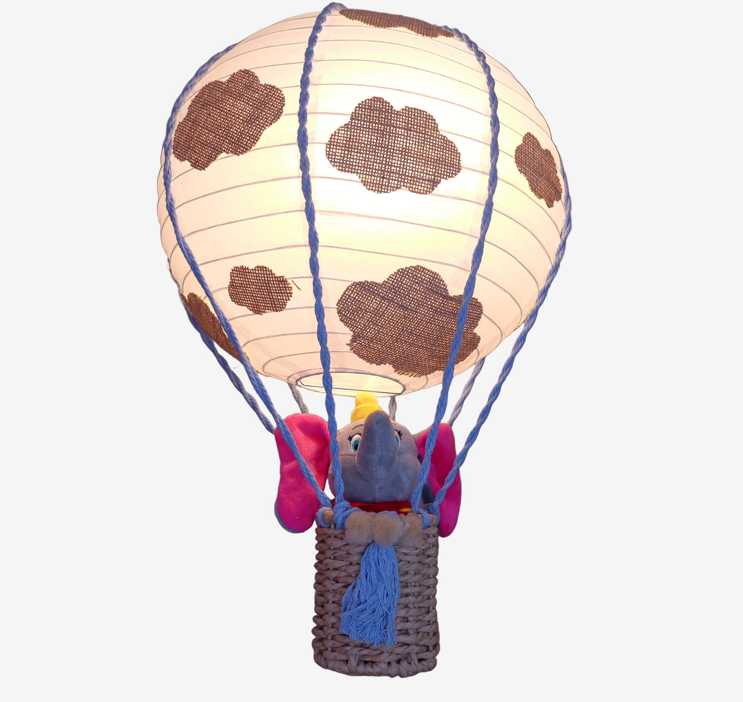 Handmade Cloud Themed Hot Air Balloon Baby Light Shade & Premium Teddy