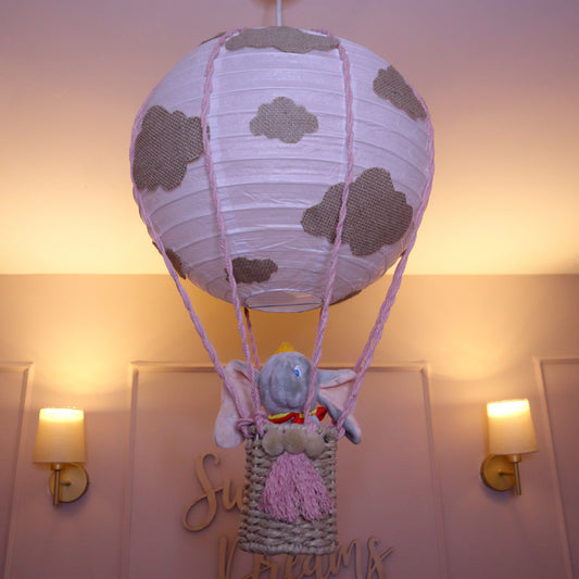 Handmade Cloud Themed Hot Air Balloon Baby Light Shade & Premium Teddy
